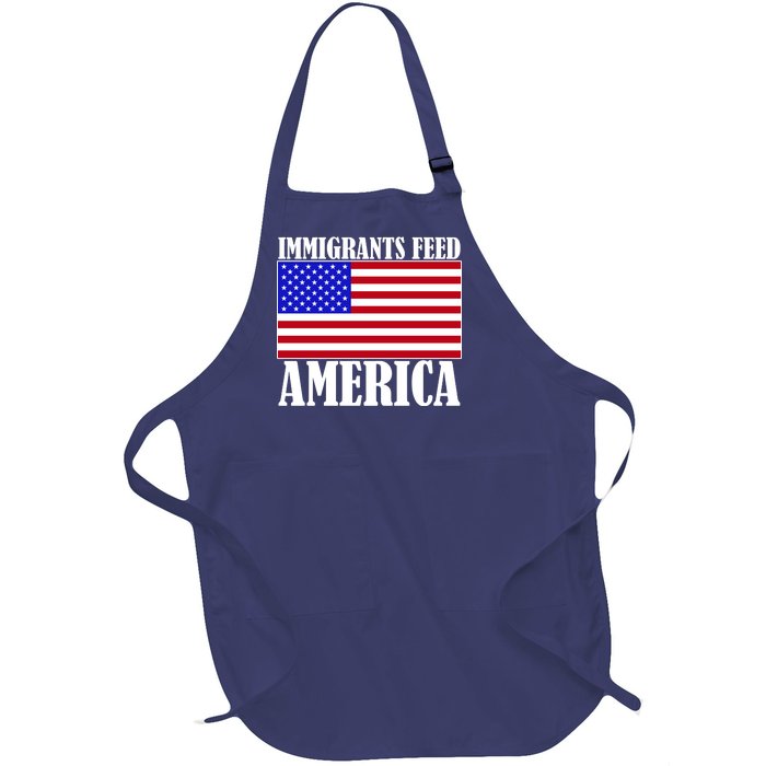 Immigrants Feed America US Flag Full-Length Apron With Pockets