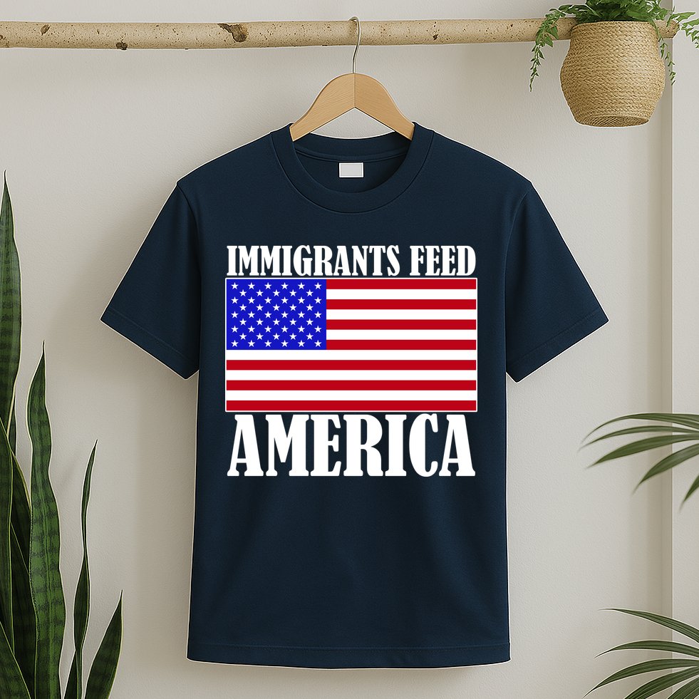 Immigrants Feed America US Flag T-Shirt
