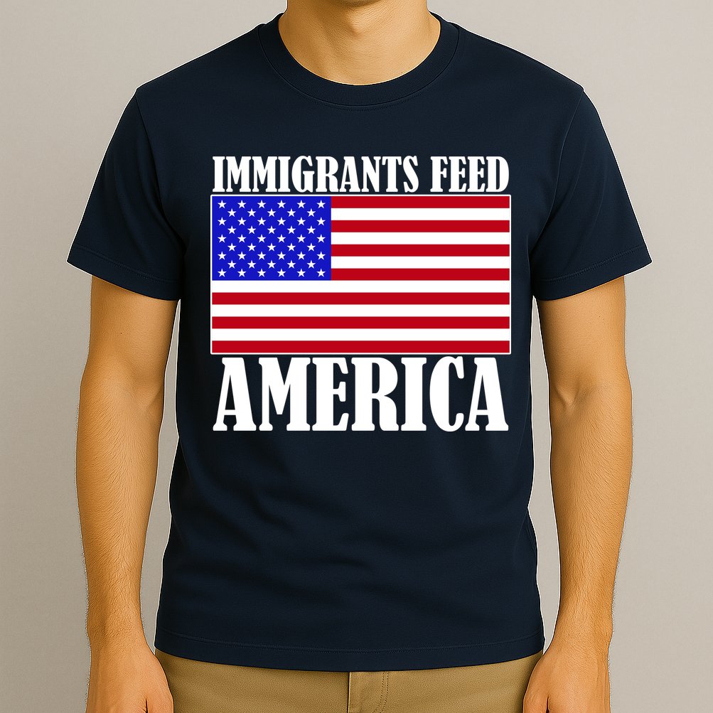 Immigrants Feed America US Flag T-Shirt