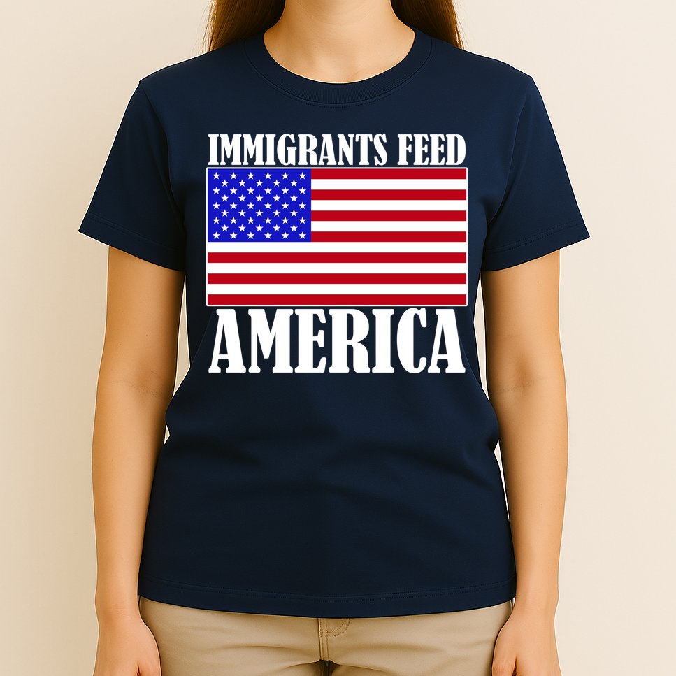 Immigrants Feed America US Flag T-Shirt