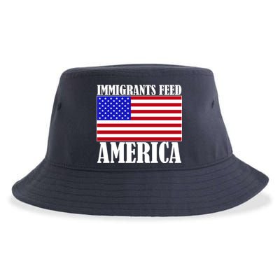 Immigrants Feed America US Flag Sustainable Bucket Hat