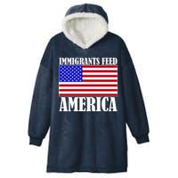 Immigrants Feed America US Flag Hooded Wearable Blanket