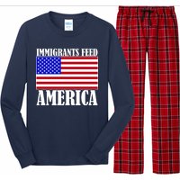 Immigrants Feed America US Flag Long Sleeve Pajama Set