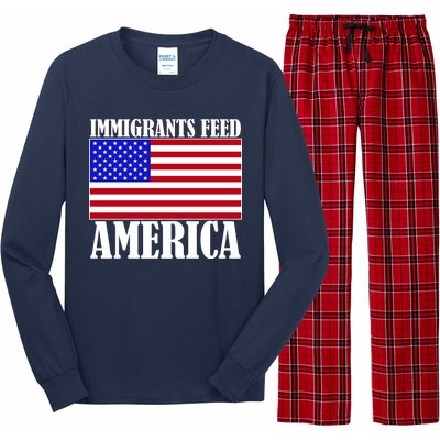 Immigrants Feed America US Flag Long Sleeve Pajama Set