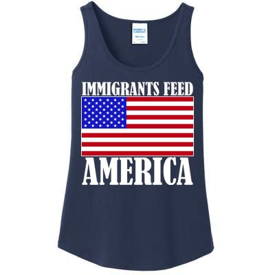 Immigrants Feed America US Flag Ladies Essential Tank