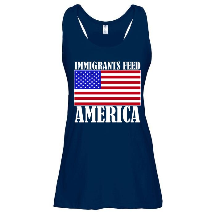 Immigrants Feed America US Flag Ladies Essential Flowy Tank