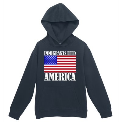 Immigrants Feed America US Flag Urban Pullover Hoodie