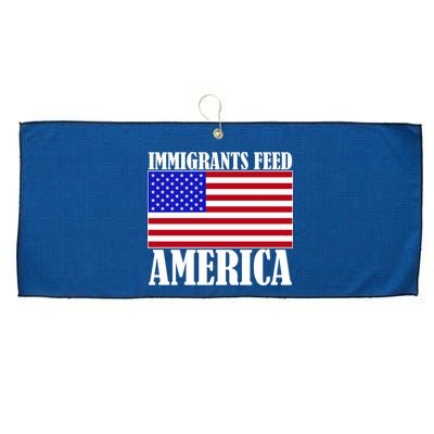 Immigrants Feed America US Flag Large Microfiber Waffle Golf Towel