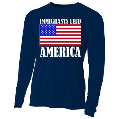 Immigrants Feed America US Flag Cooling Performance Long Sleeve Crew