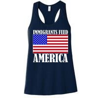 Immigrants Feed America US Flag Women's Racerback Tank