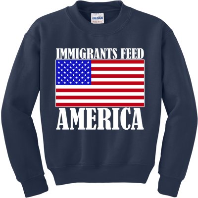 Immigrants Feed America US Flag Kids Sweatshirt
