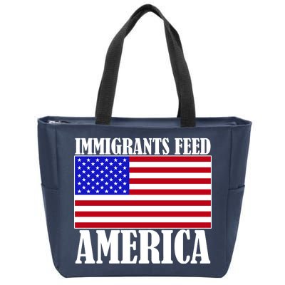 Immigrants Feed America US Flag Zip Tote Bag