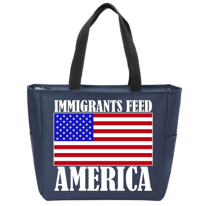 Immigrants Feed America US Flag Zip Tote Bag