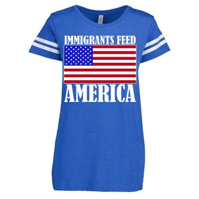 Immigrants Feed America US Flag Enza Ladies Jersey Football T-Shirt