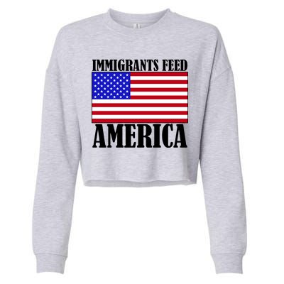 Immigrants Feed America US Flag Cropped Pullover Crew