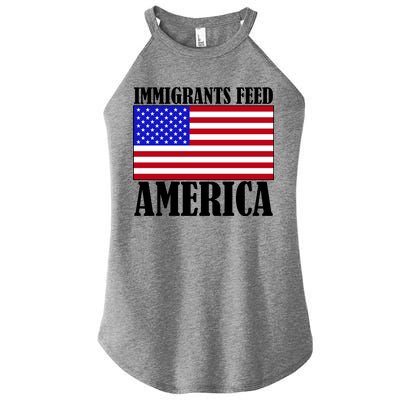 Immigrants Feed America US Flag Women's Perfect Tri Rocker Tank