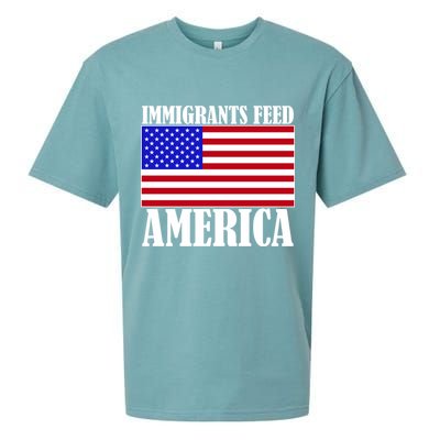 Immigrants Feed America US Flag Sueded Cloud Jersey T-Shirt