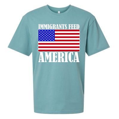 Immigrants Feed America US Flag Sueded Cloud Jersey T-Shirt