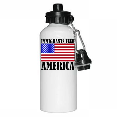 Immigrants Feed America US Flag Aluminum Water Bottle