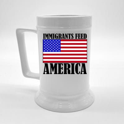 Immigrants Feed America US Flag Beer Stein