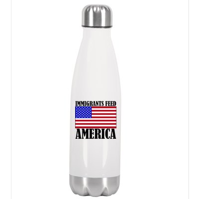 Immigrants Feed America US Flag Stainless Steel Insulated Water Bottle