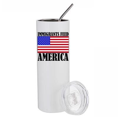 Immigrants Feed America US Flag Stainless Steel Tumbler