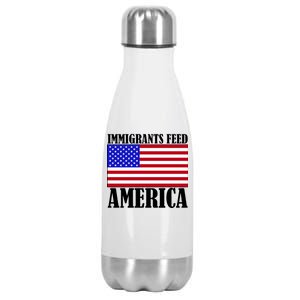 Immigrants Feed America US Flag Stainless Steel Insulated Water Bottle