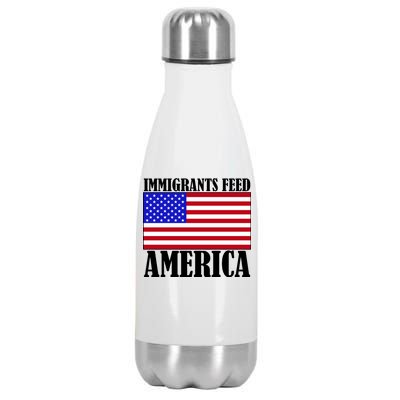 Immigrants Feed America US Flag Stainless Steel Insulated Water Bottle