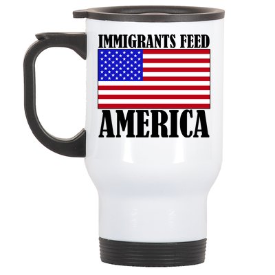 Immigrants Feed America US Flag Stainless Steel Travel Mug