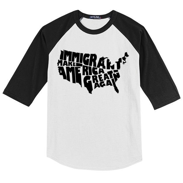 Immigrants Make America Great Again Kids Colorblock Raglan Jersey