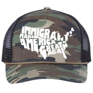 Immigrants Make America Great Again Retro Rope Trucker Hat Cap