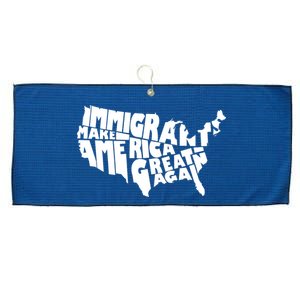 Immigrants Make America Great Again Large Microfiber Waffle Golf Towel