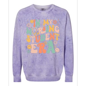 In My Nursing Student Era Funny Future Nurse Nursing School  Colorblast Crewneck Sweatshirt