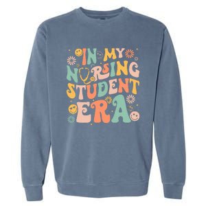 In My Nursing Student Era Funny Future Nurse Nursing School  Garment-Dyed Sweatshirt