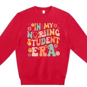 In My Nursing Student Era Funny Future Nurse Nursing School  Premium Crewneck Sweatshirt