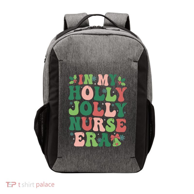 In My Nurse Era Christmas Party Season Pjm Occupation Gift Vector Backpack