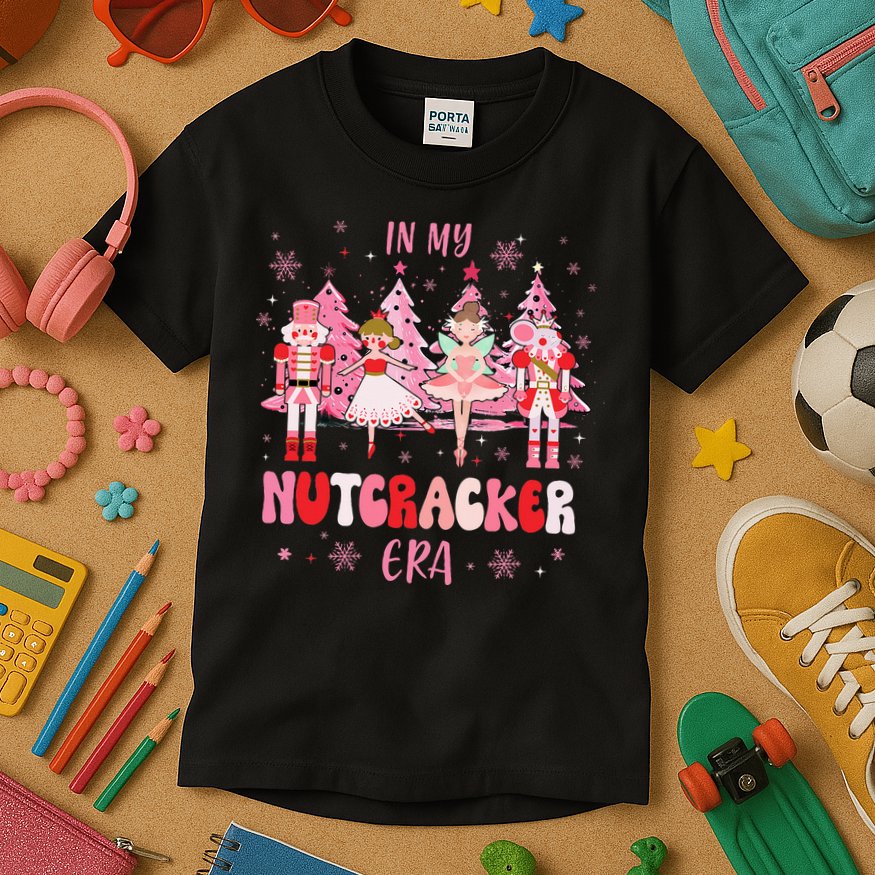 In My Nutcracker Era Christmas Nutcracker Ballet Festive Kids T-Shirt