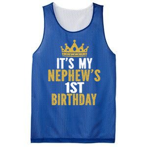 Its My Nephews 1st Birthday 1 Year Old Family Matching Gift Mesh Reversible Basketball Jersey Tank