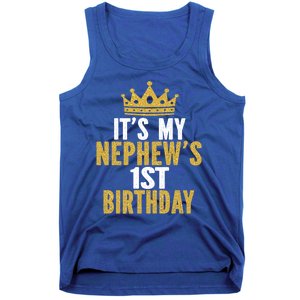 Its My Nephews 1st Birthday 1 Year Old Family Matching Gift Tank Top