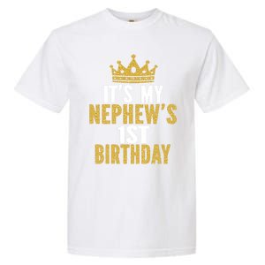 Its My Nephews 1st Birthday 1 Year Old Family Matching Gift Garment-Dyed Heavyweight T-Shirt