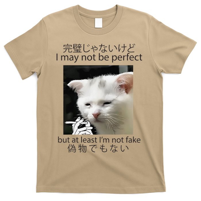 I May Not Be Perfect But At Least Im Not Fake Cat Meme T-Shirt