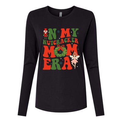 In My Nutcracker Mom Era Christmas Xmas Holiday Groovy Womens Cotton Relaxed Long Sleeve T-Shirt