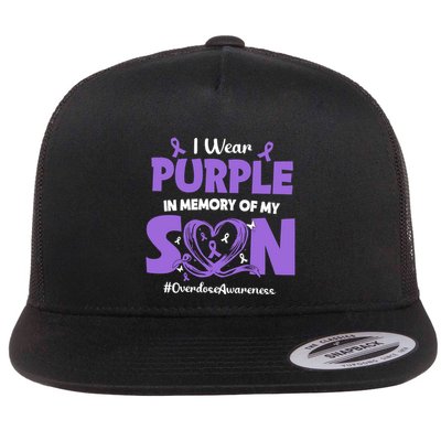 In Memory Of My Son Overdose Awareness Flat Bill Trucker Hat