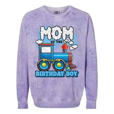 IM Mom Of The Birthday Boy Train Birthday Party Supply Colorblast Crewneck Sweatshirt