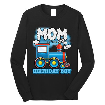 IM Mom Of The Birthday Boy Train Birthday Party Supply Long Sleeve Shirt