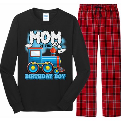 IM Mom Of The Birthday Boy Train Birthday Party Supply Long Sleeve Pajama Set