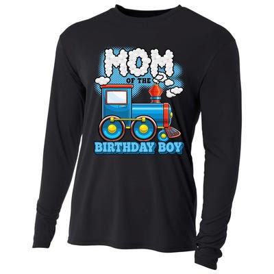 IM Mom Of The Birthday Boy Train Birthday Party Supply Cooling Performance Long Sleeve Crew