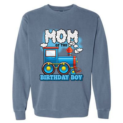 IM Mom Of The Birthday Boy Train Birthday Party Supply Garment-Dyed Sweatshirt