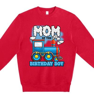 IM Mom Of The Birthday Boy Train Birthday Party Supply Premium Crewneck Sweatshirt