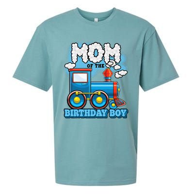 IM Mom Of The Birthday Boy Train Birthday Party Supply Sueded Cloud Jersey T-Shirt